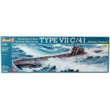 KIT PARA MONTAR REVELL SUBMARINO ALEMÃO TYPE VII C/41 VERSÃO ATLANTICO 1/144 107 PEÇAS REV 05100